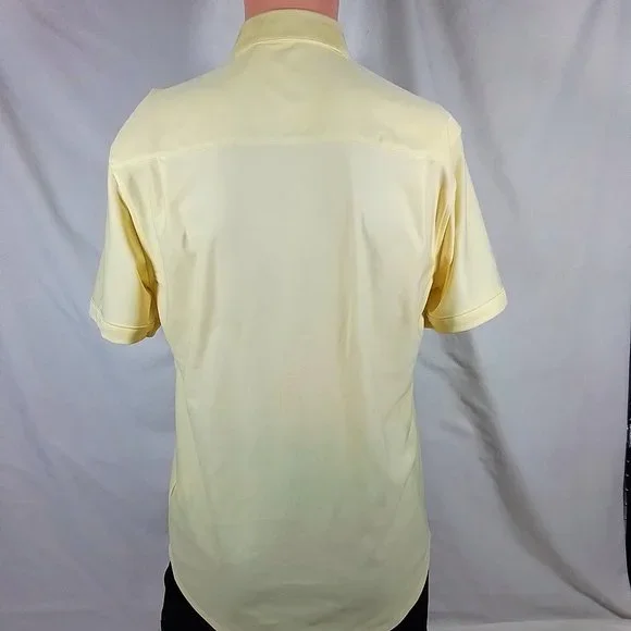 VRST Men's Short Sleeve Button Down Shirt-Butter Yellow Heather-Small-NWT - Picture 3 of 4